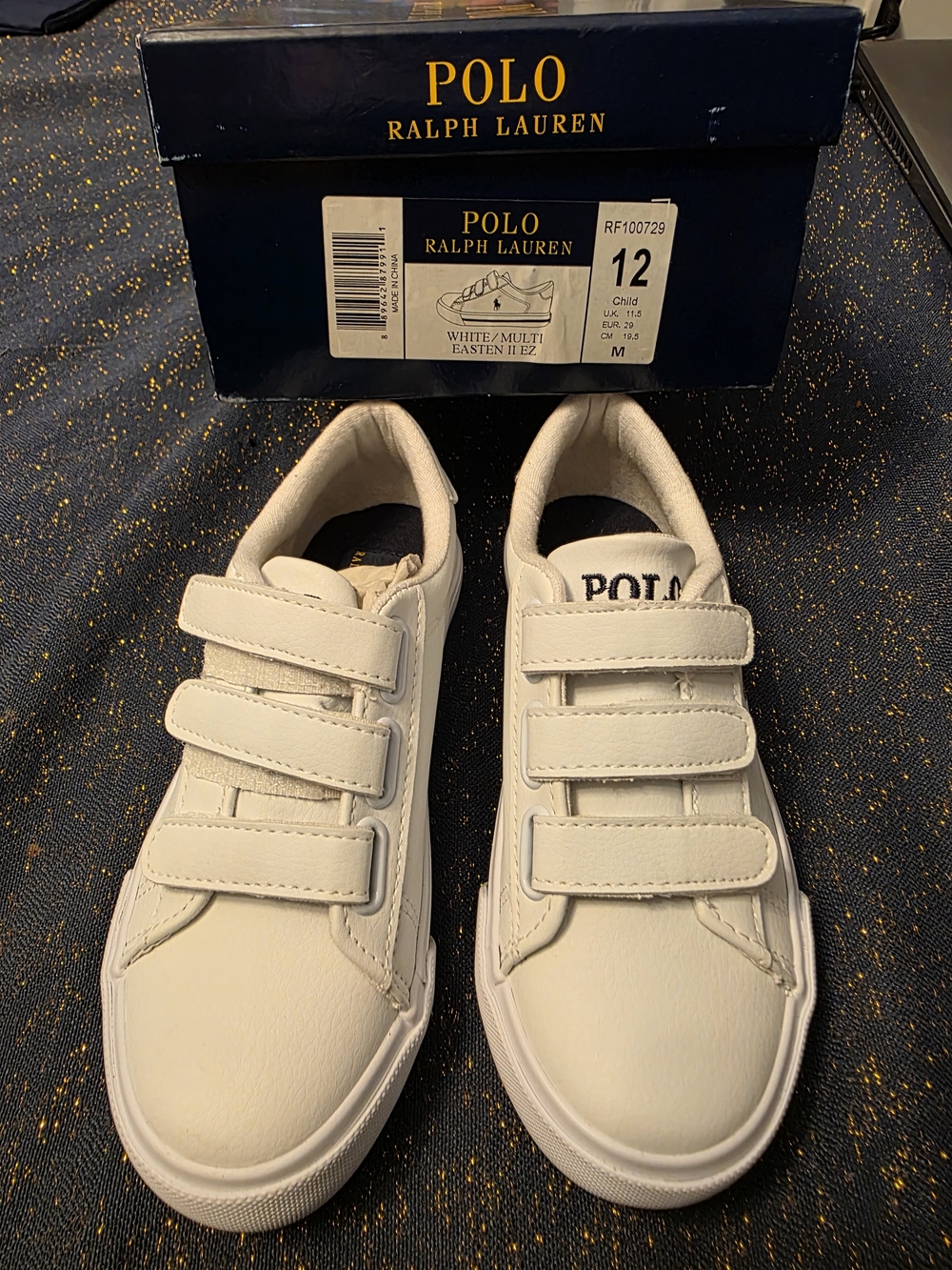 Polo by Ralph Lauren Kids White Velcro Sneakers